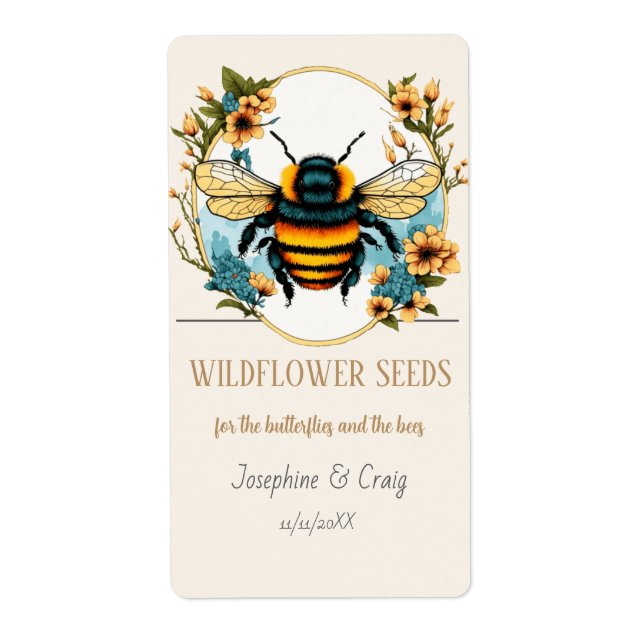 Seed Packet Labels Wedding Favors (Front)