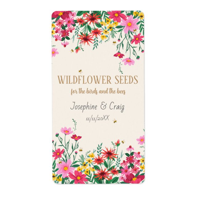Seed Packet Labels Wedding Favors (Front)