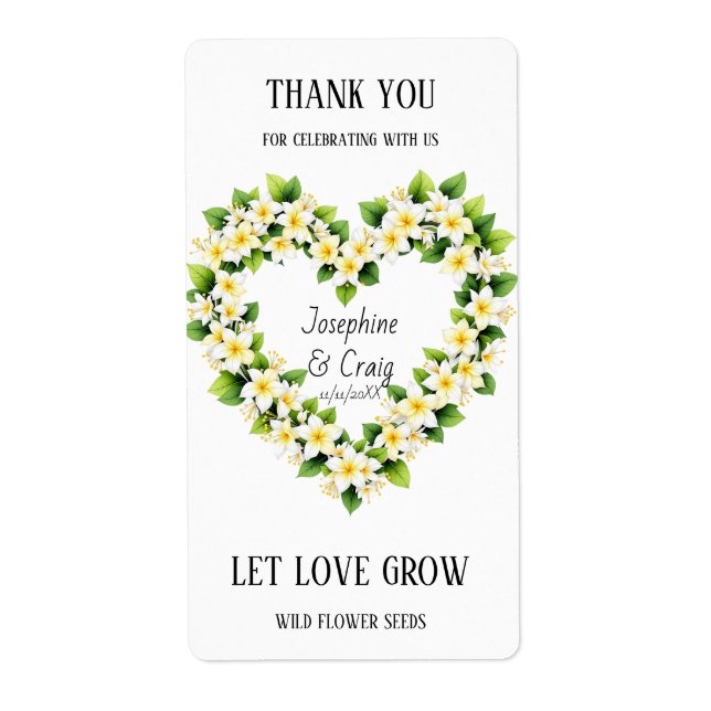 Seed Packet Labels Wedding Favors (Front)