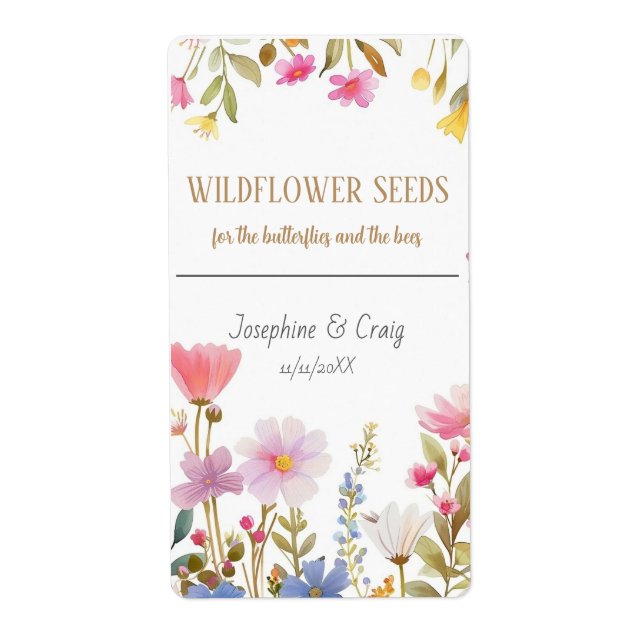 Seed Packet Labels Wedding Favors (Front)