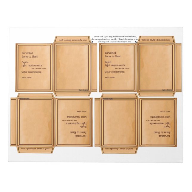 Seed Packet Simple DIY Notepad (Front)