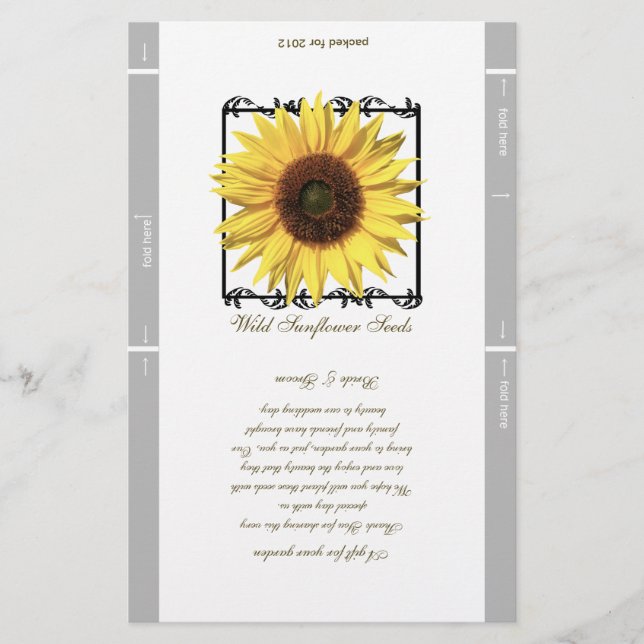 Seed Packet Template Wedding Favor (Front)