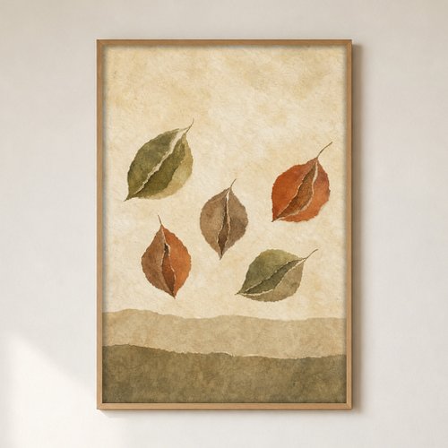 Seed Pod Scatter Watercolour Cottagecore Poster