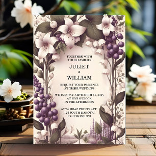 Seed Rural Farm Wood Fruit Ivy Vineyard Wedding Invitation