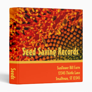 Seed Saving Records 3 Ring Binder