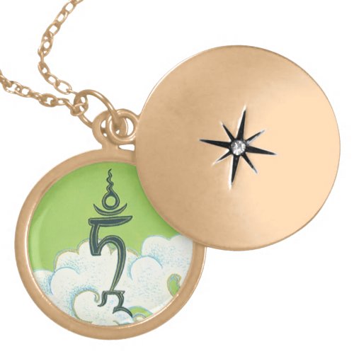 Seed Syllable TAM _ Round Locket _ Gold Finish