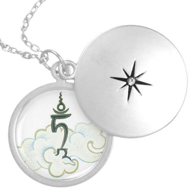 Seed Syllable TAM - Round Locket - Silver Plated (Front)