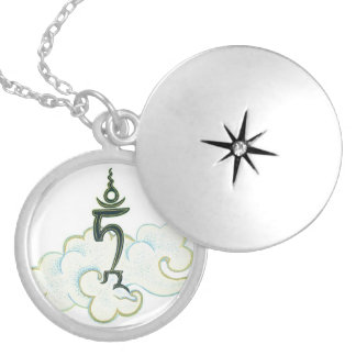 Seed Syllable TAM - Round Locket - Silver Plated Necklace