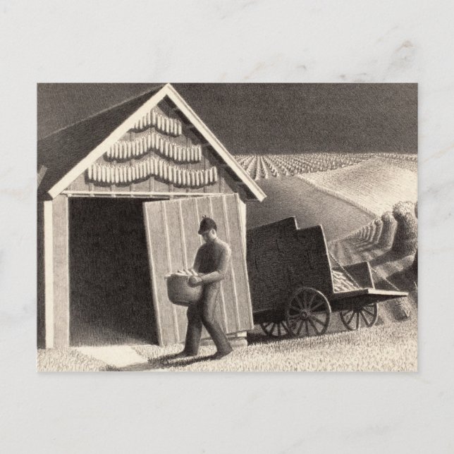 Seed Time and Harvest, 1937 by Grant Wood Postcard (Front)
