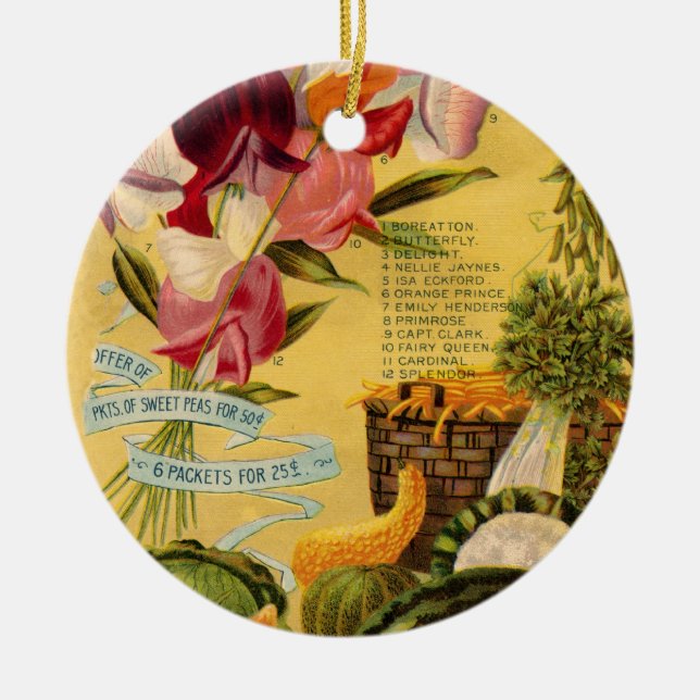 Seed Variety Ceramic Ornament (Front)