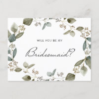 Seeded Eucalyptus Wreath Will You Be My Bridesmaid