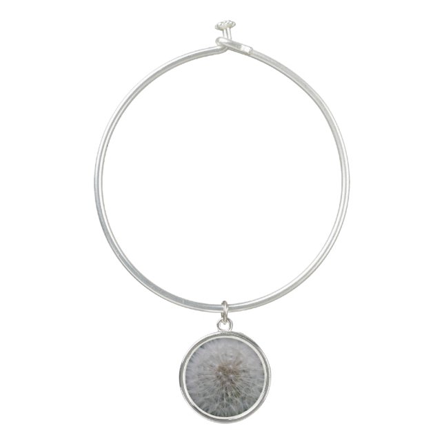 Seeding Dandelion Flower Bangle Bracelet (Front)
