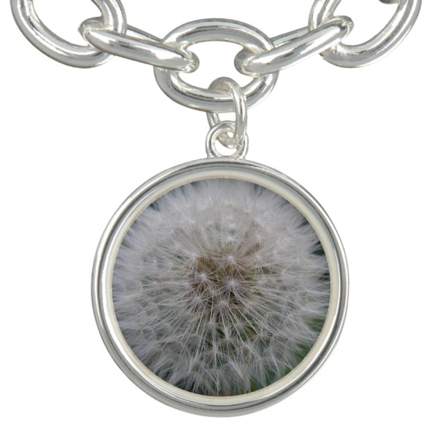 Seeding Dandelion Flower Charm Bracelet (Design)