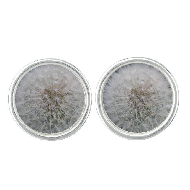 Seeding Dandelion Flower Cufflinks (Front)