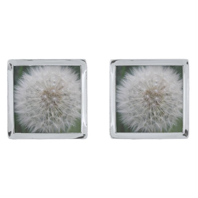 Seeding Dandelion Flower Cufflinks (Front)