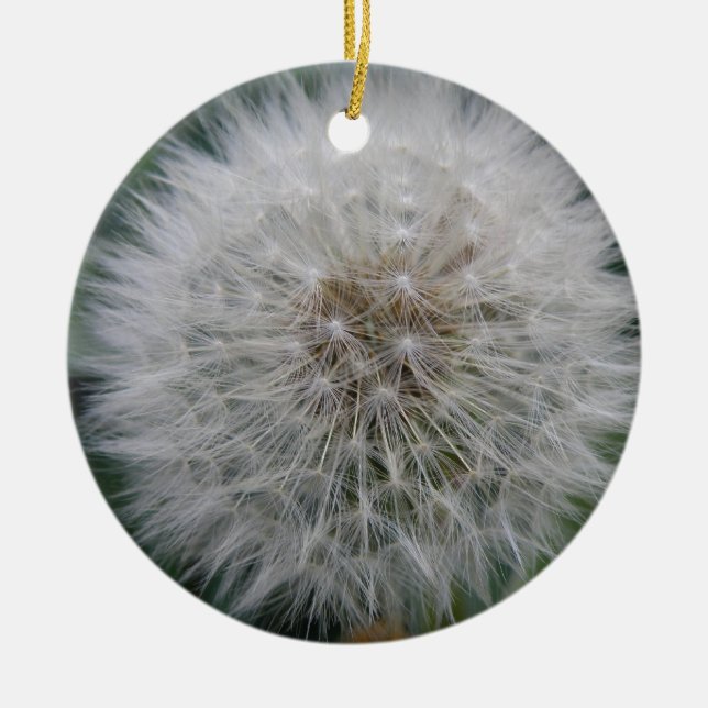 Seeding Dandelion Flower Custom Birthday Ceramic Ornament (Front)