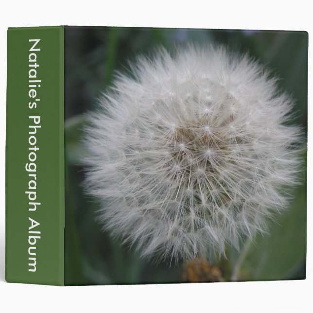 Seeding Dandelion Flower Custom Photo Album Binder (Front/Spine)