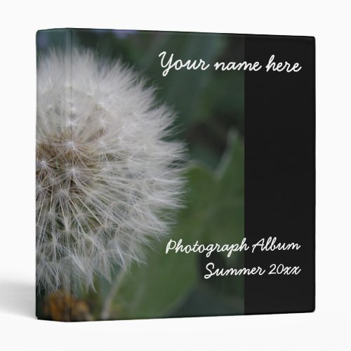 Seeding Dandelion Flower Custom Photograph Album Binder