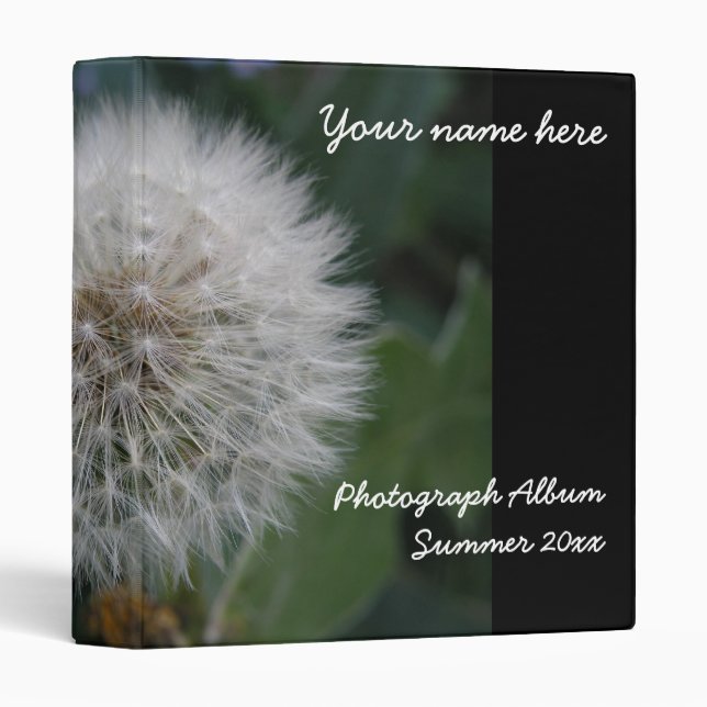 Seeding Dandelion Flower Custom Photograph Album Binder (Front/Spine)
