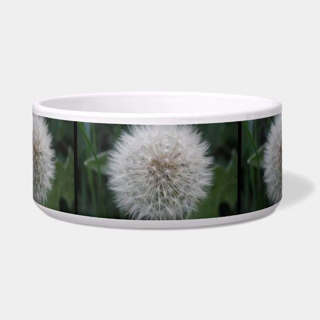 Seeding Dandelion Flower Dog Bowl (Front)
