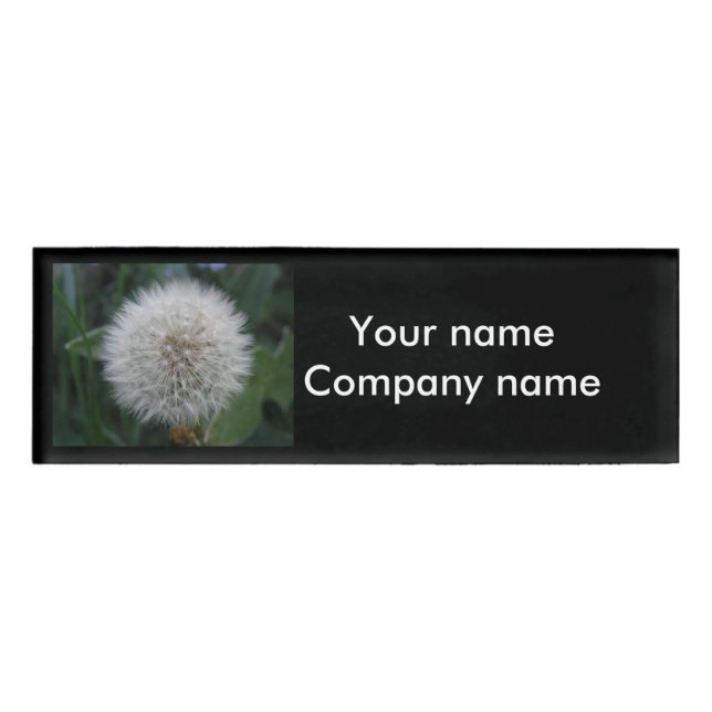 Seeding Dandelion Flower Personalized Name Tag (Front)