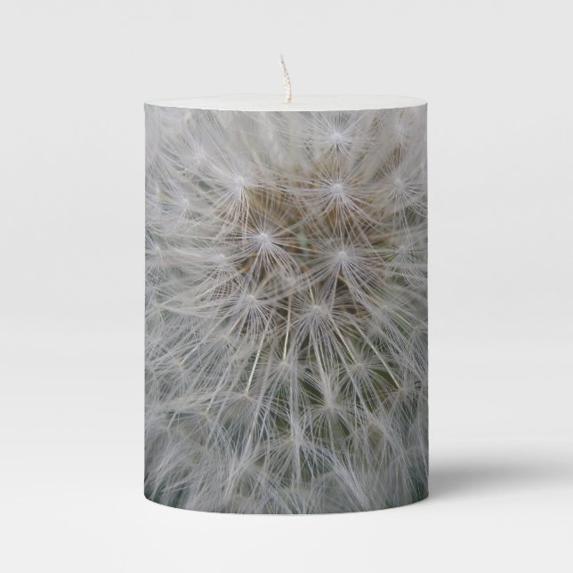 Seeding Dandelion Flower Pillar Candle (Front)