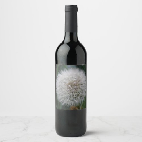 Seeding Dandelion Flower Wine Bottle Labels
