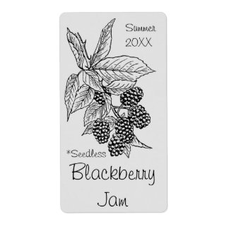 Seedless Blackberry Jam Jar Label (Customize)