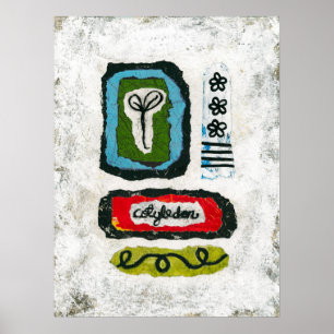 Seedling Cotyledon Poster Wall Art - Abstract Art