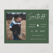 Seedling Green Simple Photo Save The Date Announcement Postcard