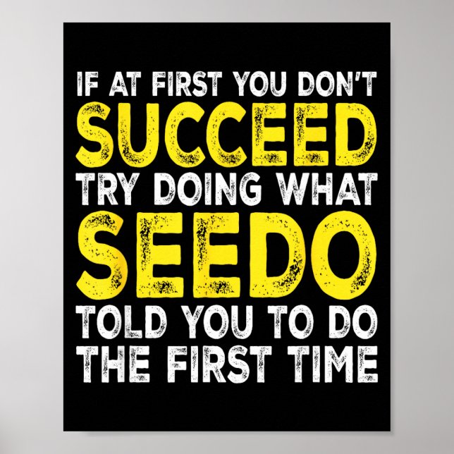 Seedo - If At First You Don't Succeed Try Doing Wh Poster (Front)
