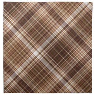 Seeds and Nuts Brown Plaid Cloth Napkin