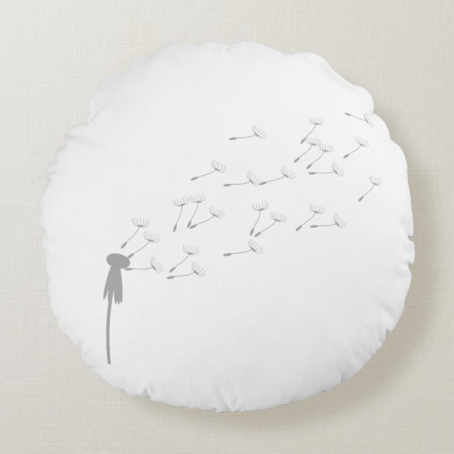 Seeds In Flight Round Pillow (Front)