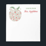 Seeds of Knowledge Teacher's Apple Note Pad<br><div class="desc">Great for any teacher,  this apple is decorated with branches,  apples,  bees,  blossoms and ladybugs.
Customize with your own text. Check my store for more educational products. 
Original Illustration by pj_design.</div>