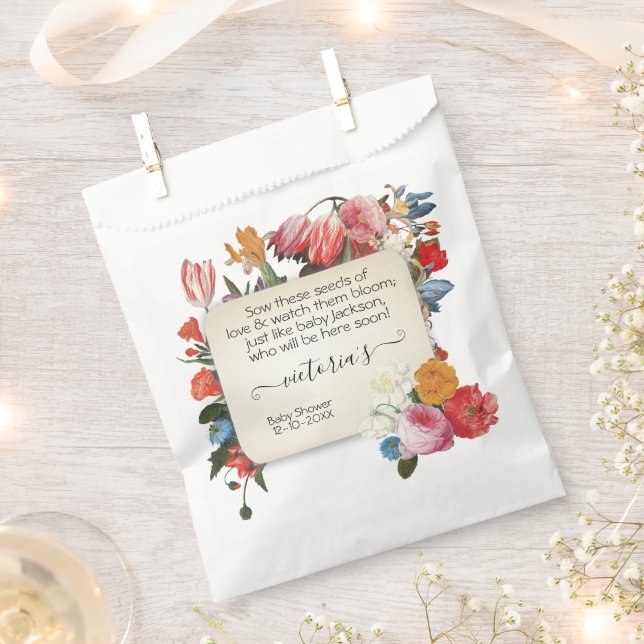 Seeds of Love Baby Shower Seed Packet Favor Bag (Clipped)