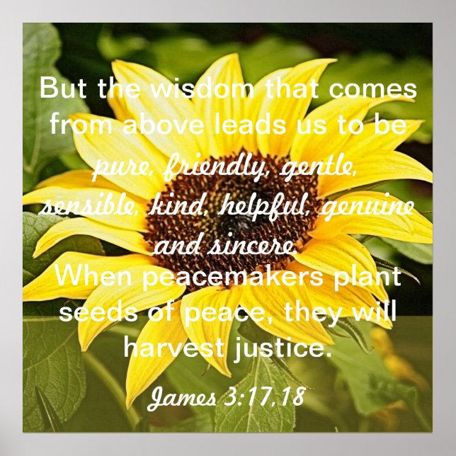 seeds of peace bible verse James 3:17-18 Poster (Front)