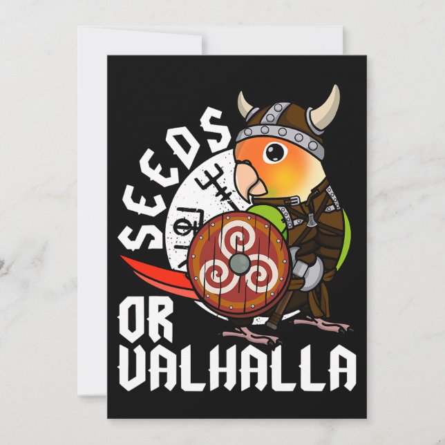 Seeds Or Valhalla I Viking Parrot I Pineapple Conu Invitation (Front)