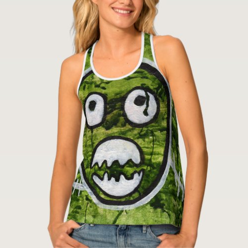 Seedy Pete Cute Skull Monster Watermelon Art Tank Top