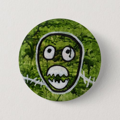 Seedy Pete Skull Odd Whimsical Monster Art Quirky Button