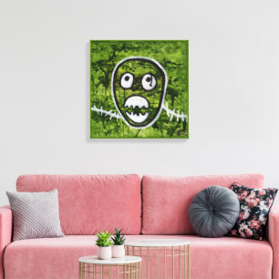 Seedy Pete Skull Odd Whimsical Monster Art Quirky Canvas Print