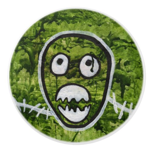 Seedy Pete Skull Odd Whimsical Monster Art Quirky Ceramic Knob