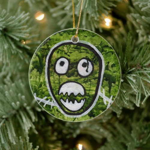 Seedy Pete Skull Odd Whimsical Monster Art Quirky Ceramic Ornament
