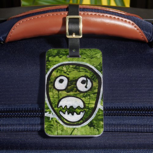 Seedy Pete Skull Odd Whimsical Monster Art Quirky Luggage Tag