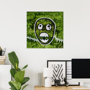 Seedy Pete Skull Odd Whimsical Monster Art Quirky Poster