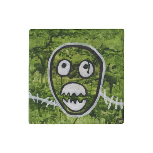 Seedy Pete Skull Odd Whimsical Monster Art Quirky Stone Magnet