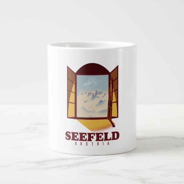 Seefeld Austria Ski poster Giant Coffee Mug (Front)