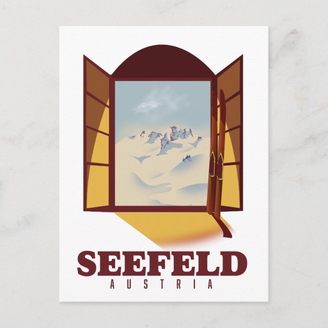 Seefeld Austria Ski poster Postcard (Front)