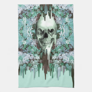 Seeing Color Melting Sugar Skull Kitchen Towel
