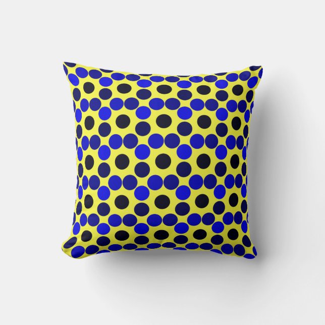 Seeing Dots, Black and Blue THROW PILLOW (Front)