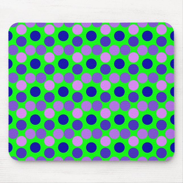 Seeing Dots Purple Green Mouse Pad (Front)